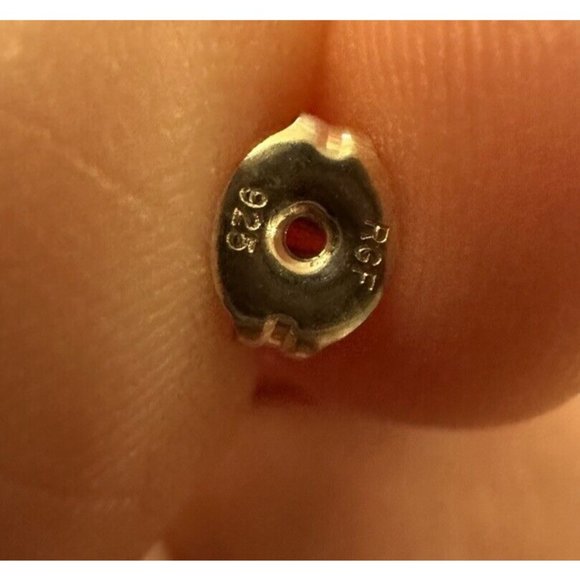 Zuni Handmade Sterling Silver 925 Signed TB Opal Inlay Post Earrings - Picture 4 of 6